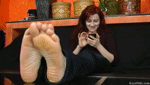 red hear lady shows soles adult porn video